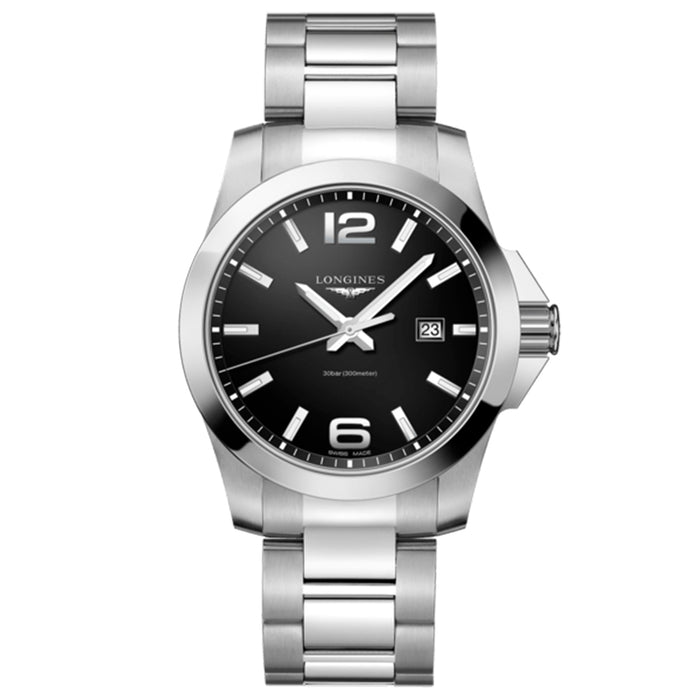 reloj hombre Longines Conquest esfera negra 43mm- Chocrón Joyeros- L37604566