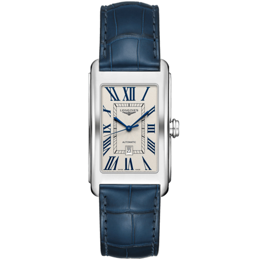 reloj hombre Longines dolcevita acero y cocodrilo azul-Chocrón Joyeros-L57674719