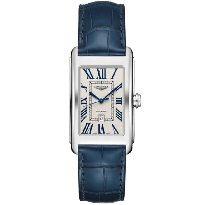 reloj hombre Longines dolcevita acero y cocodrilo azul-Chocrón Joyeros-L57674719
