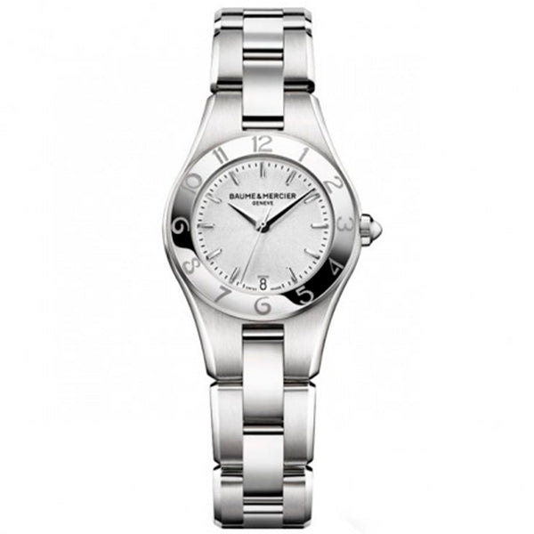 Baume & Mercier Linea, caja y brazalete de acero, esfera blanca, 27mm