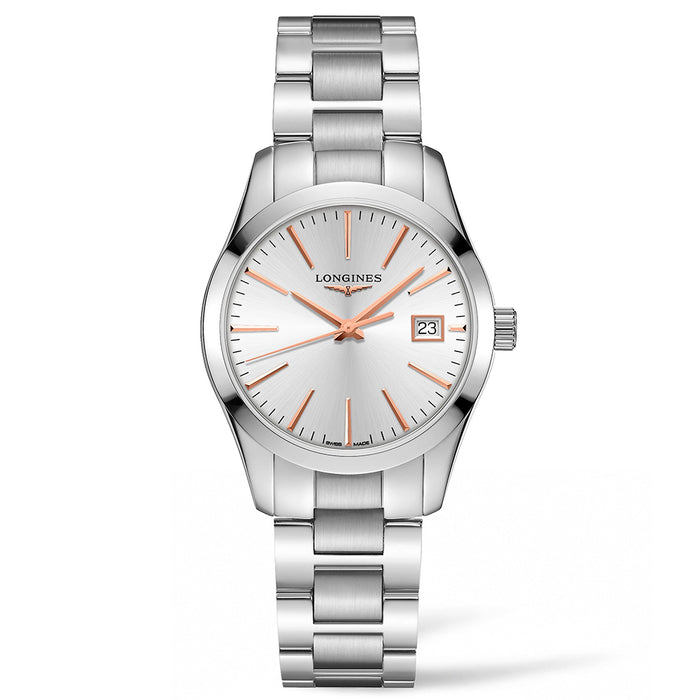 reloj mujer Longines Conquest Classic acero 34 mm esfera plata_ Chocrón Joyeros-L23864726