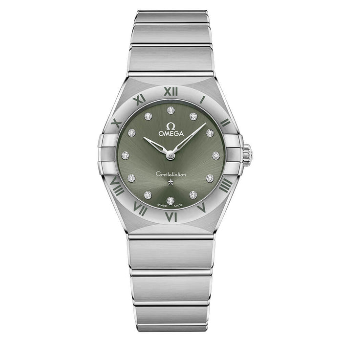 reloj Omega Constellation Acero Esfera Verde 28mm _13110286060001_Chocron Joyeros