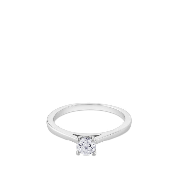 Solitario "Aitana" de oro blanco con diamante talla brillante 0.31 quilates