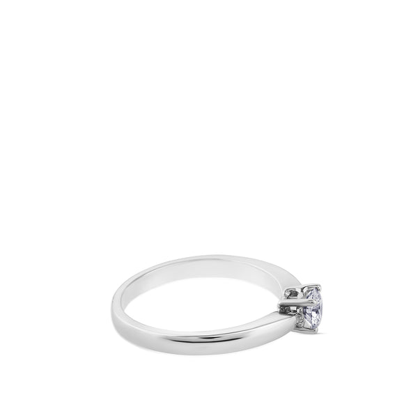 Solitario "Annabella" de oro blanco con diamante talla brillante de 0.17 quilates