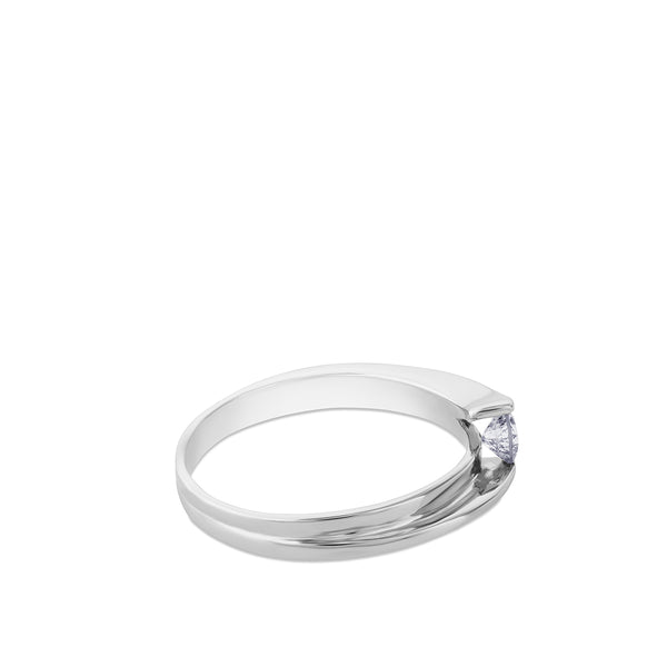Solitario "Beatriz" de oro blanco con diamante 0.16 quilates