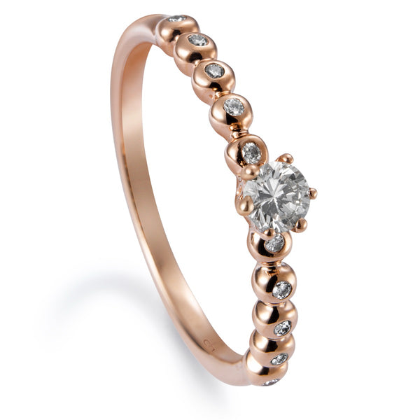 Solitario Bubbles oro rosa con diamantes- Ref J5148SB_Chocrón Joyeros