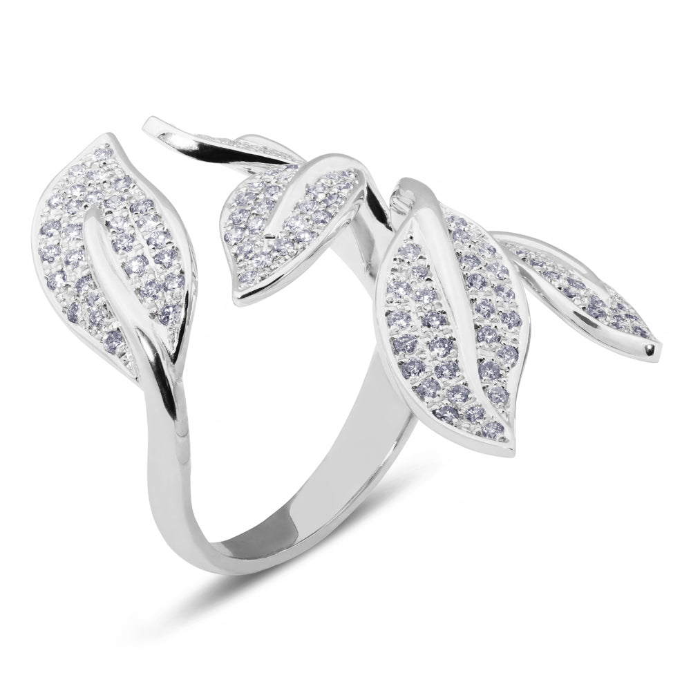 Sortija "Nature" de oro blanco con diamantes 