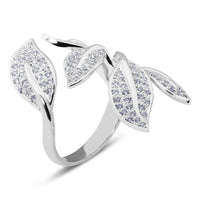 Sortija "Nature" de oro blanco con diamantes 