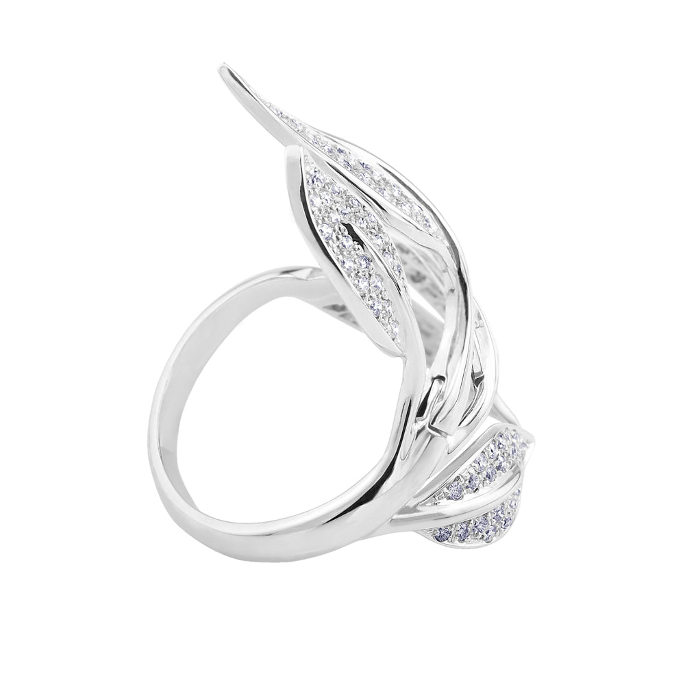 Sortija "Nature" de oro blanco con diamantes 