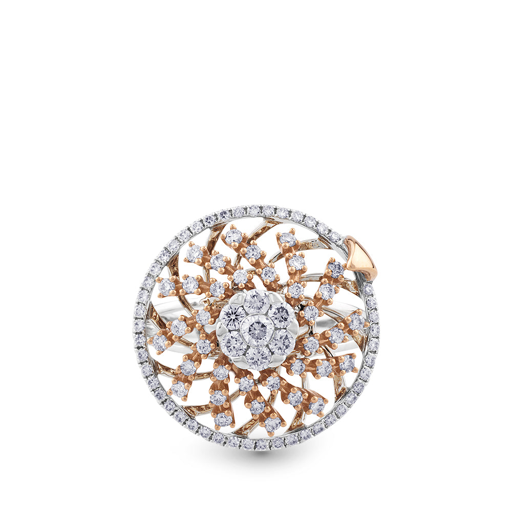 Sortija "Galaxy-Hypnose" de oro blanco y oro rosa con diamantes
