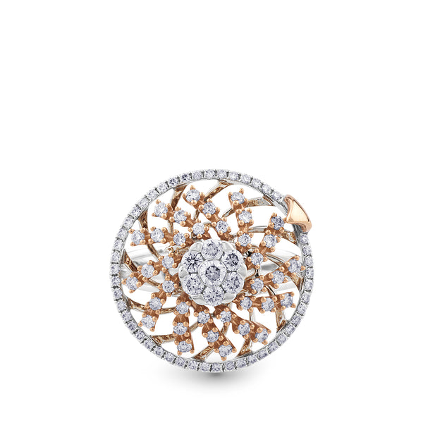 Sortija "Galaxy-Hypnose" de oro blanco y oro rosa con diamantes
