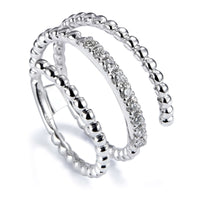 Sortija muelles Bubbles oro blanco con hilera de diamantes en garra- Ref J5292SB_Chocrón Joyeros
