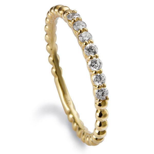 Sortija Media Alianza Bubbles oro amarillo con diamantes- Ref J5131SB_Chocrón Joyeros