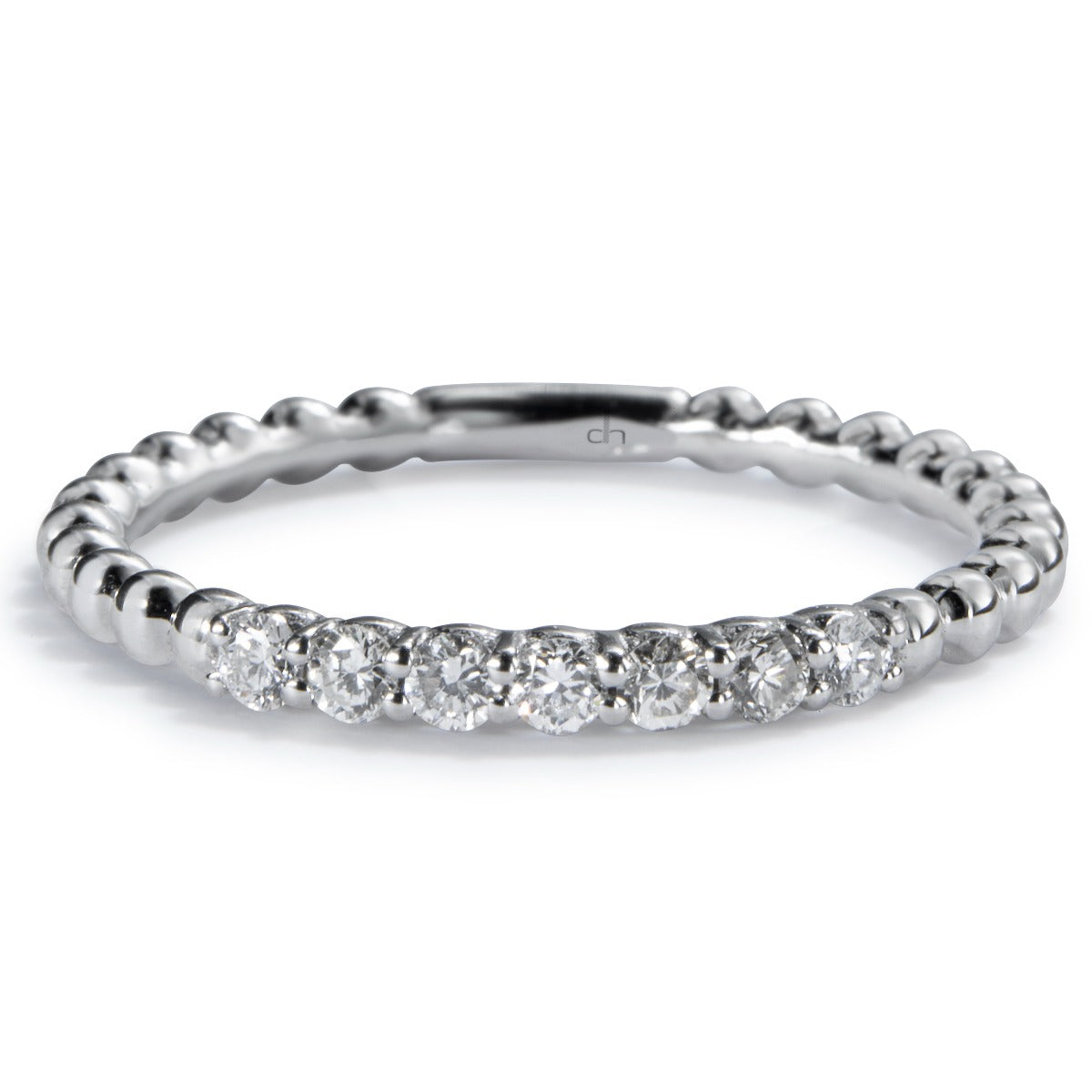 Sortija Media Alianza Bubbles oro blanco con diamantes- Ref J5130SB_Chocrón Joyeros