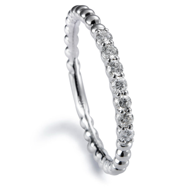 Sortija Media Alianza Bubbles oro blanco con diamantes- Ref J5130SB_Chocrón Joyeros