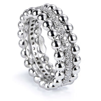 Sortija Bubbles oro blanco con hilera de diamantes en garra- Ref J5351PB_Chocrón Joyeros