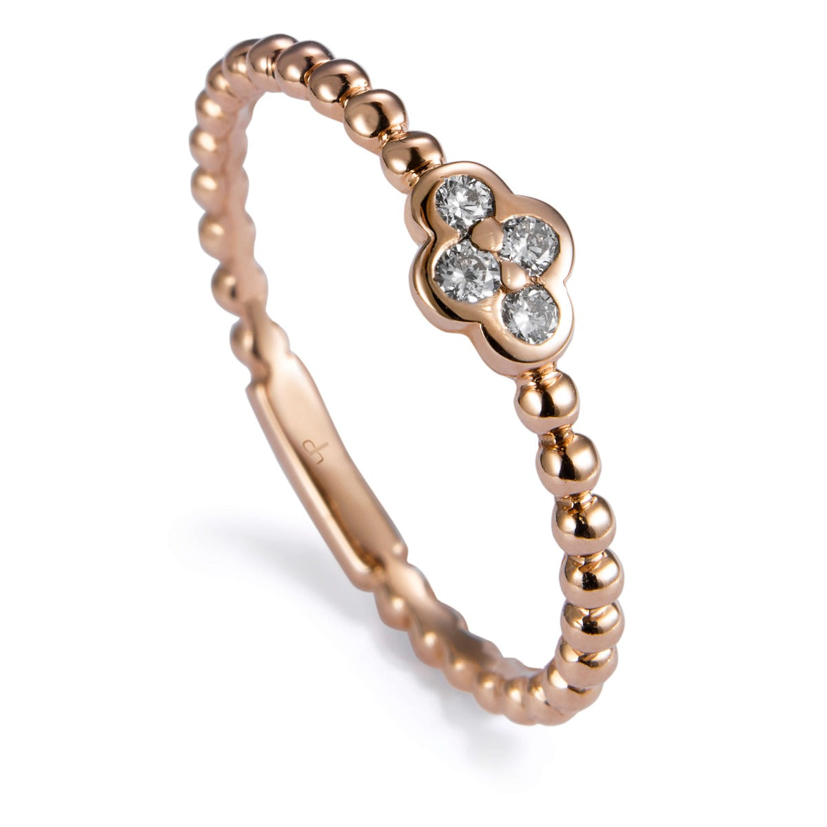 Sortija Bubbles oro rosa con 4 diamantes en chatón- Ref J5346PB_Chocrón Joyeros