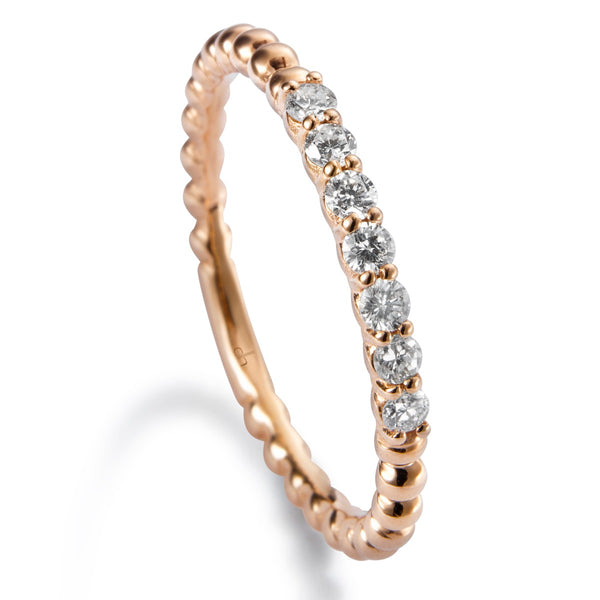 Sortija Media Alianza Bubbles oro rosa con diamantes- Ref J5132SB_Chocrón Joyeros