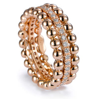 Sortija Bubbles oro rosa con hilera de diamantes en garra- Ref J5350SB_Chocrón Joyeros