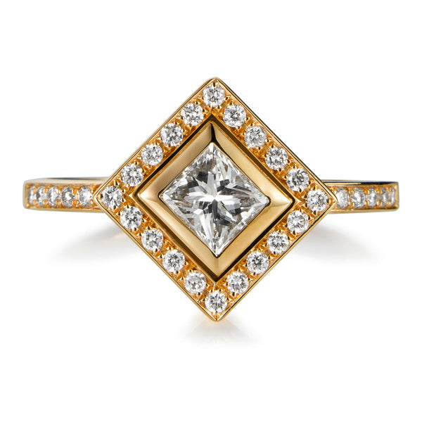Sortija-oro-rosa-diamantes-princesa-rombo - Ref J4810SB