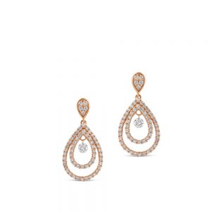 Pendientes-oro-rosa-diamantes - Ref J4109PB