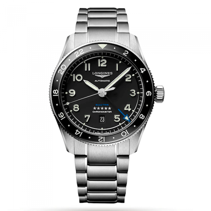 Longines Spirit Zulu Time 42mm Acero Esfera Negra Distribuidor