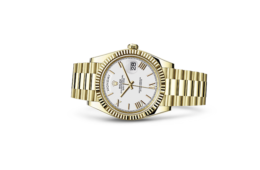  Rolex Day-Date 40 de oro amarillo y esfera blanca en Chocrón Joyeros 