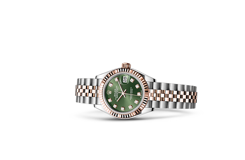 Reloj Rolex Lady-Datejust acero Oystersteel y oro Everose, y esfera color Verde oliva engastada con diamantes en Chocrón Joyeros