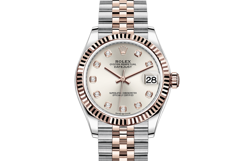 Reloj Rolex Datejust 31 acero Oystersteel, oro Everose y esfera plateada engastada con diamantes de Joyería Chocrón Joyeros 