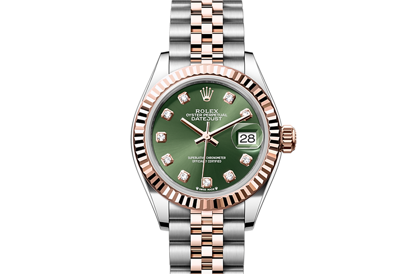 Rolex Lady-Datejust acero Oystersteel y oro Everose, y esfera color Verde oliva engastada con diamantes  en Chocrón Joyeros