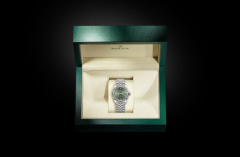 Reloj Rolex Datejust 31 esfera verde menta en su estuche Joyería Chocrón Joyeros