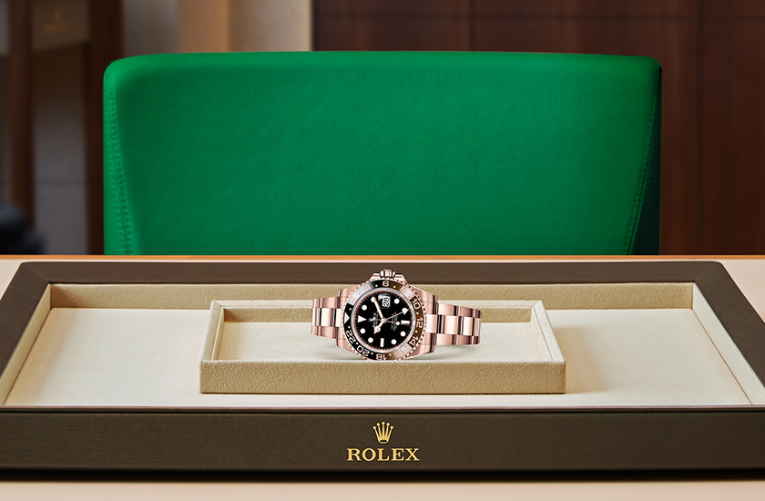 Reloj Rolex GMT-Master II de oro Everose y esfera negra watchdesk  en Chocrón Joyeros